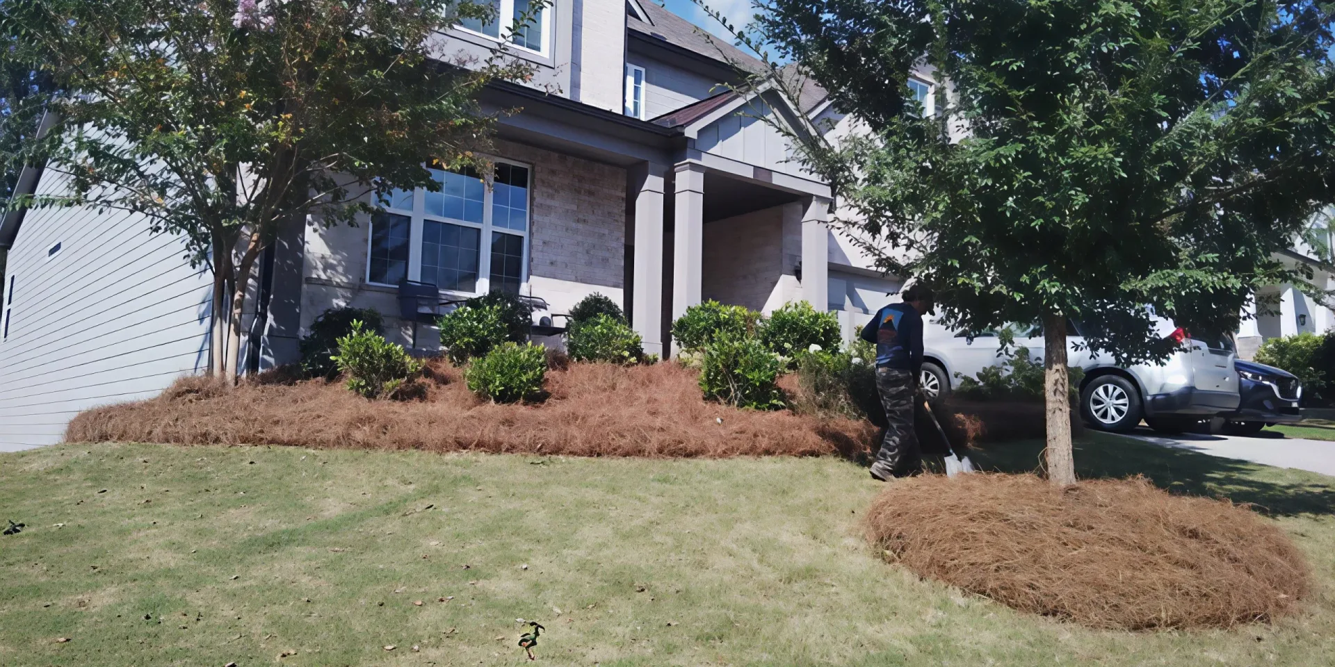 pine straw installation in Acworth