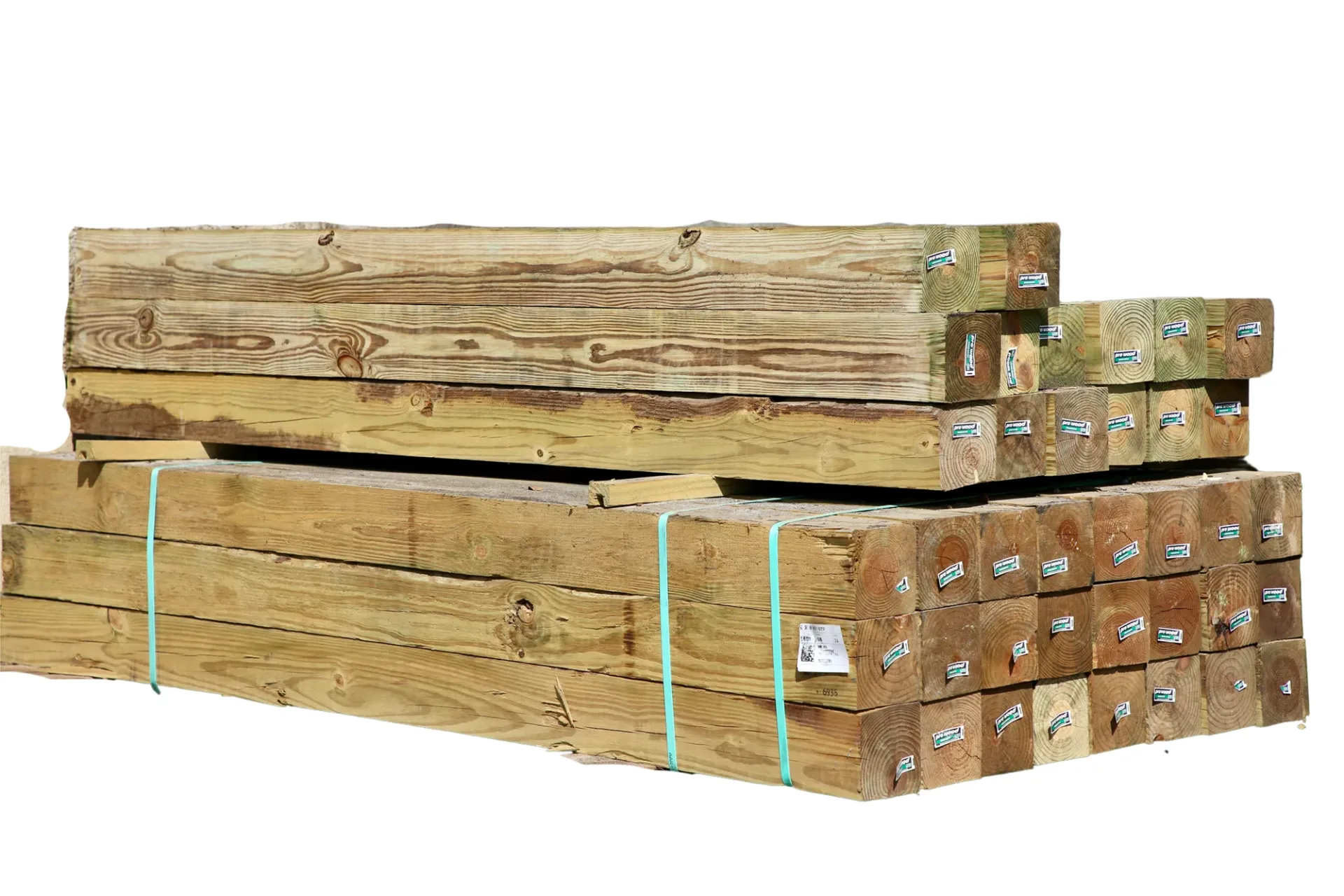Pressure treated timbers for landscape borders and retaining walls in Atlanta