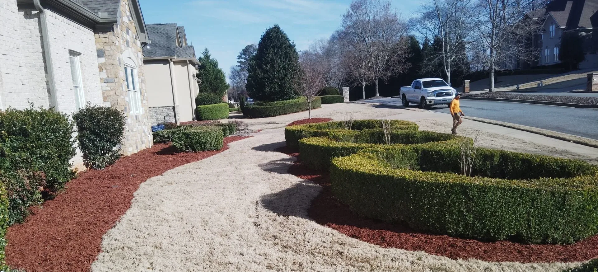 red mulch installed