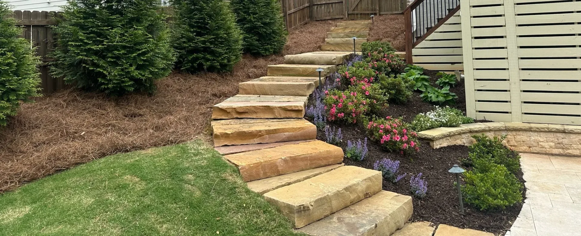Natural stone steps