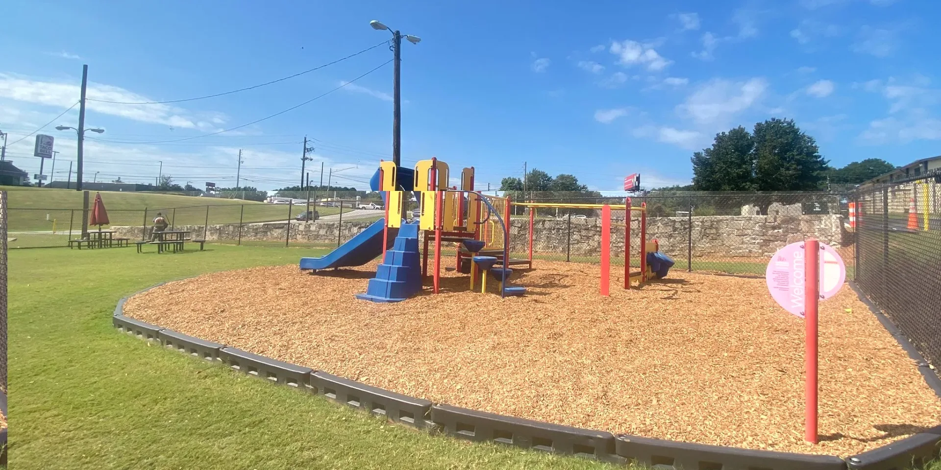 Playground mulch install in Kennesaw