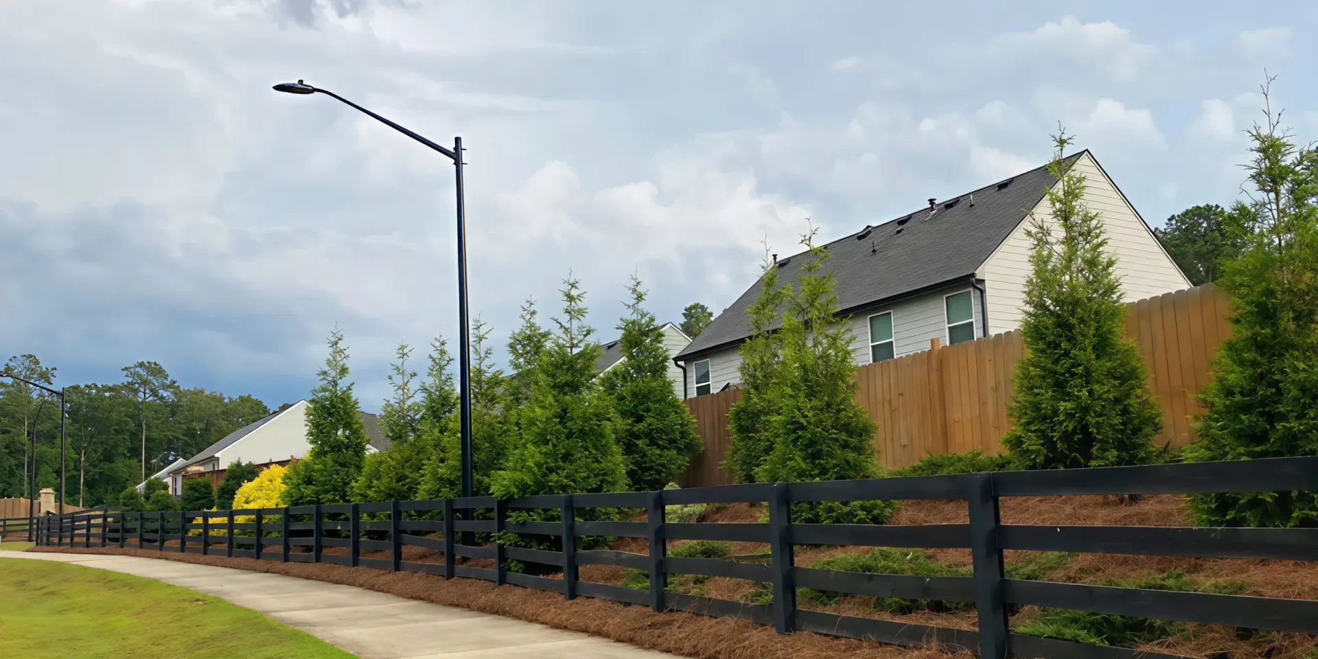 HOA pine straw installation