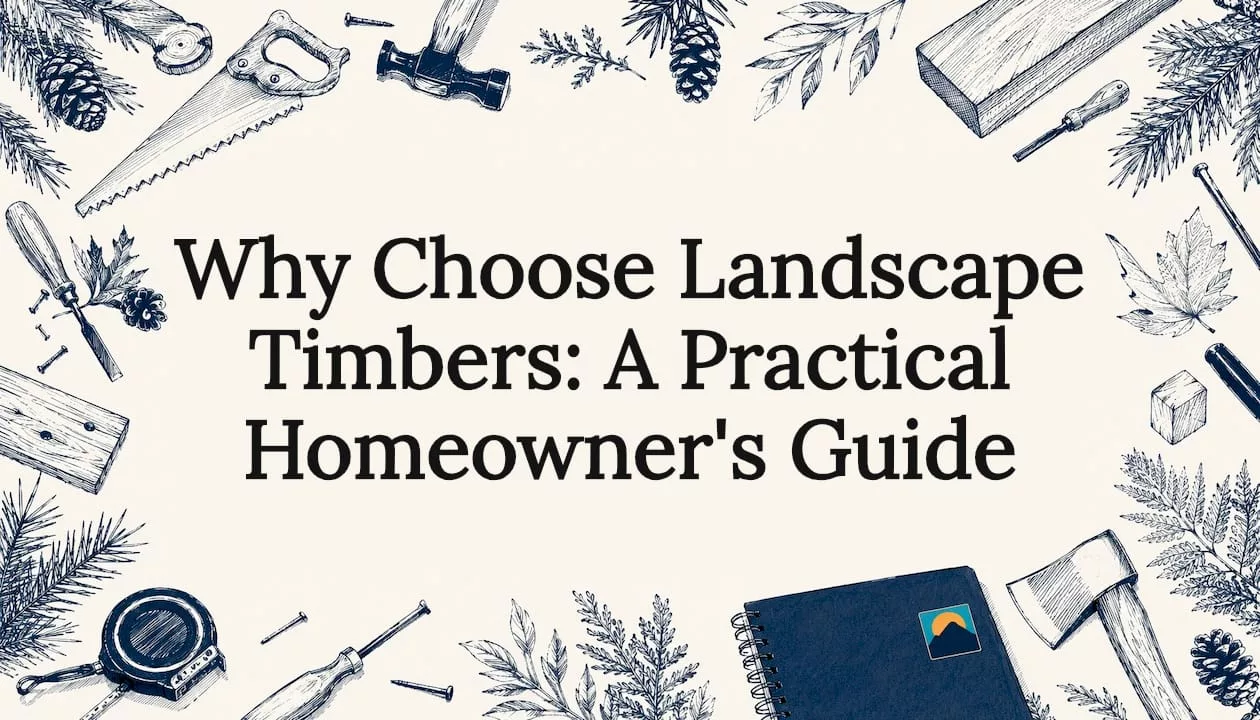 Decorative title card illustration for landscape timbers